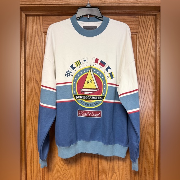 Abercrombie & Fitch Classic Cream & Blue Nautical Crewneck Sweater - Picture 4 of 7